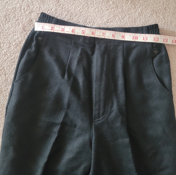 Petite Wool Black High Waisted Dress Pants - Picture 5 of 9